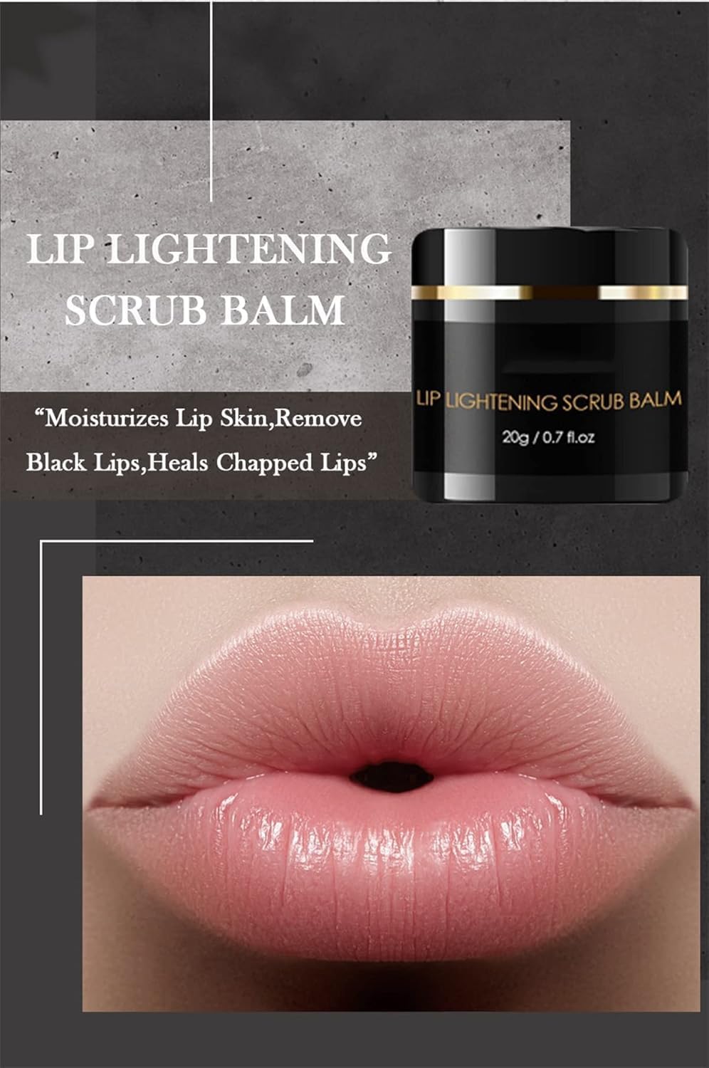 Lip Scrub for Dark Lips to Lighten, Lip Scrub For Dry Lips 20g, Lighten Dark Lips For Smoking Men Women, Natural Balm Moisturizer Exfoliator Sleeping 0.7 Fl Oz - View 5 of 5