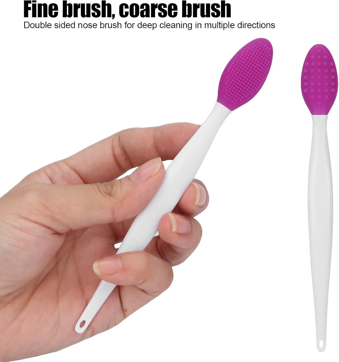 Meiyya Lip Scrub Brush, Soft Silicone Exfoliating Lip Brush, Nose Cleansing Brush, Blackhead Removal Tool, Purple - View 2 of 5