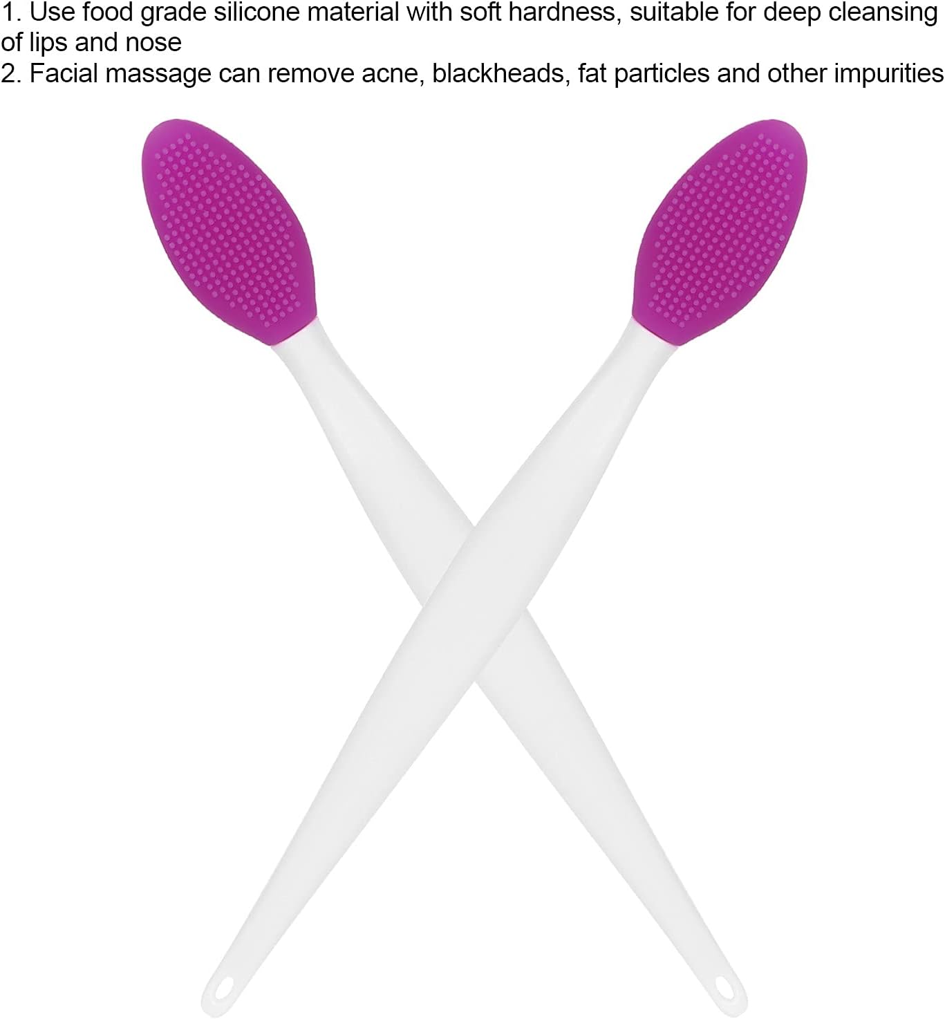 Meiyya Lip Scrub Brush, Soft Silicone Exfoliating Lip Brush, Nose Cleansing Brush, Blackhead Removal Tool, Purple - View 5 of 5