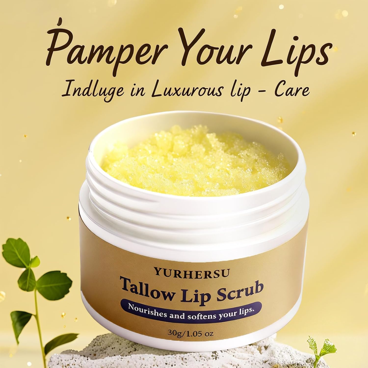 Tallow Lip Scrub, Deep Exfoliation & Nourishing for Smooth Lips, 30g - View 2 of 6