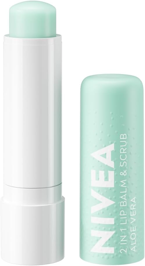 NIVEA 2in1 Aloe Vera Lip Scrub (4.8g), Caring Lip Balm with Aloe Vera and Vitamin E, Gently Exfoliates for Super Soft Lips, Intensive Lip Care, No Need to Wipe Off - View 6 of 6