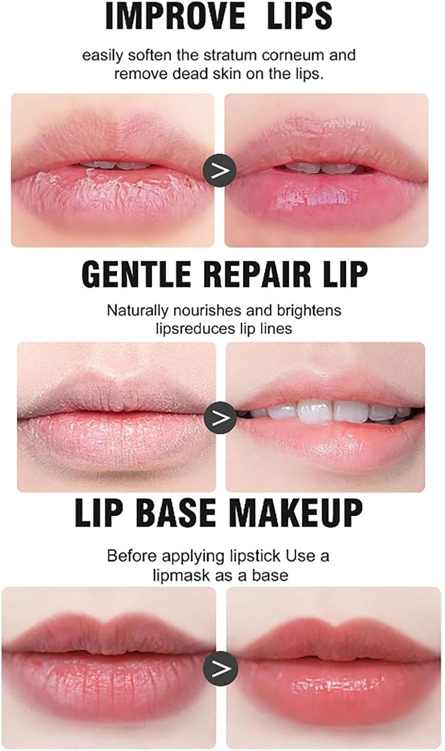 Sugar Scrub and Lip Repair-2 in 1 Lips Therapy Balm Care and Treatment Moisturizer for Dry Exfoliator Dark Brighten, Bees、vita、b and C Nature Overnight Renewal Advanced Healing Cracked Ointment - View 2 of 6