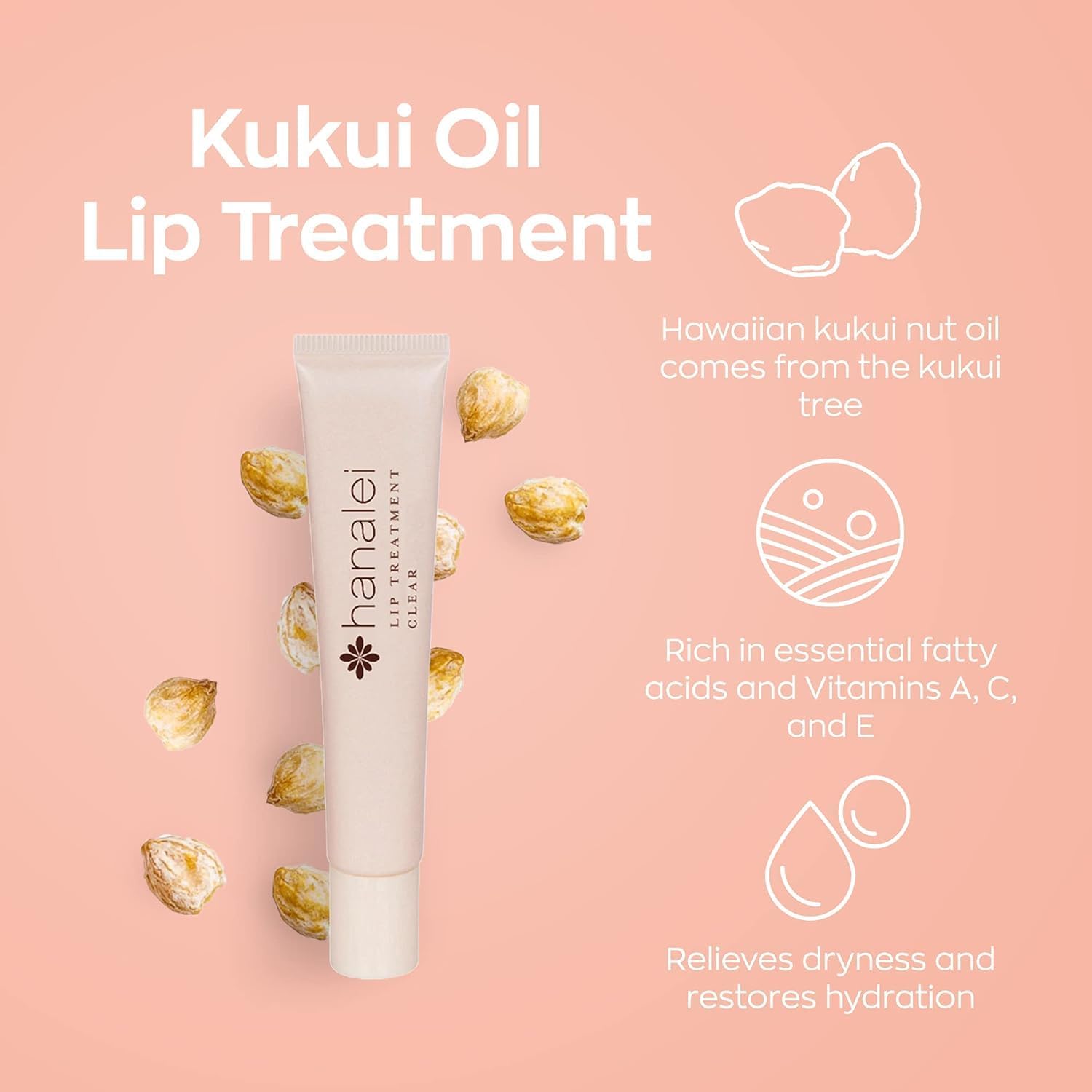 Hanalei Lip Care Products Set Duo – Sugar Lip Scrub & Kukui Oil Lip Treatment for Dry, Cracked, Chapped Lips – Exfoliate, Hydrate & Moisturize for Soft, Smooth Lips – Natural and Cruelty-free - View 2 of 7