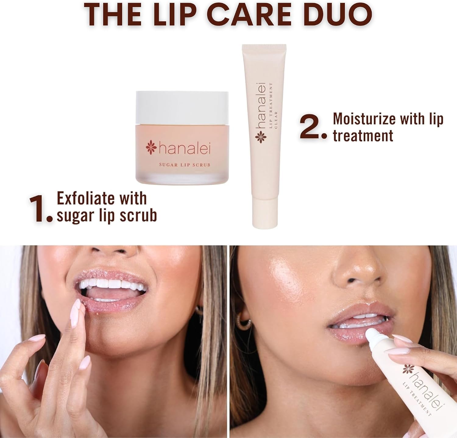 Hanalei Lip Care Products Set Duo – Sugar Lip Scrub & Kukui Oil Lip Treatment for Dry, Cracked, Chapped Lips – Exfoliate, Hydrate & Moisturize for Soft, Smooth Lips – Natural and Cruelty-free - View 6 of 7
