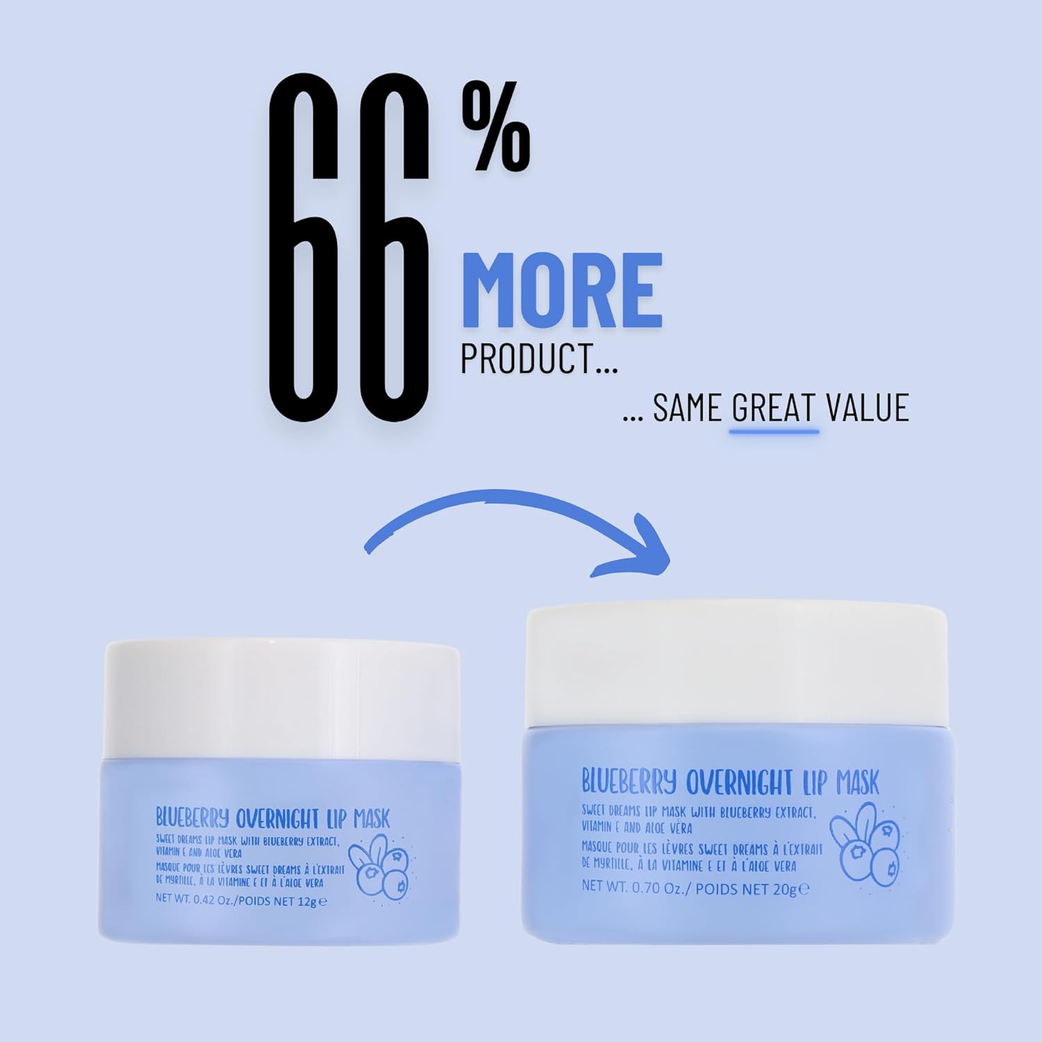 W7 Super Sweet Dreams Blueberry Lip Mask - Vitamin E, Aloe Vera and Grape Seed Oil - For Hydrated, Full Looking & Irresistible Lips - 0.67 Fl Oz - View 2 of 5