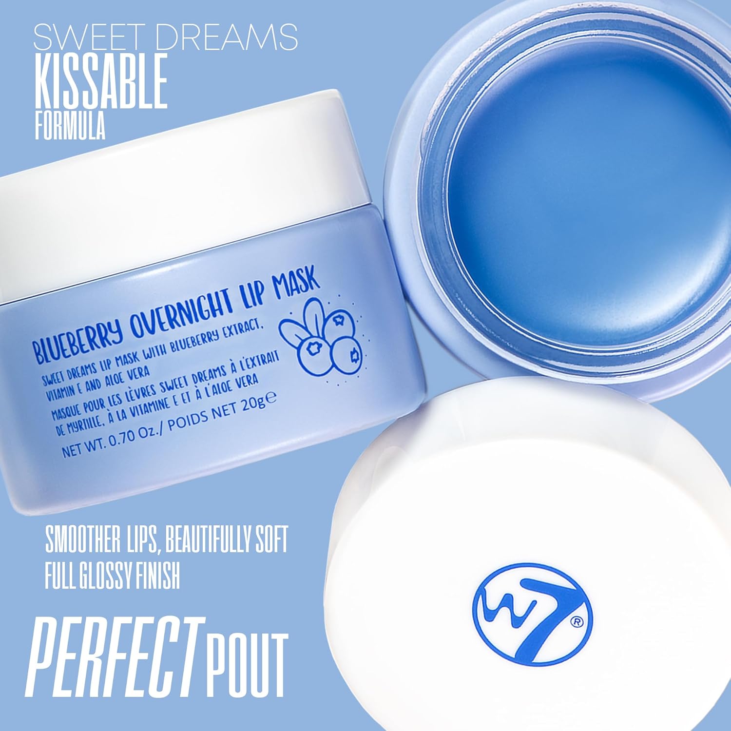 W7 Super Sweet Dreams Blueberry Lip Mask - Vitamin E, Aloe Vera and Grape Seed Oil - For Hydrated, Full Looking & Irresistible Lips - 0.67 Fl Oz - View 5 of 5