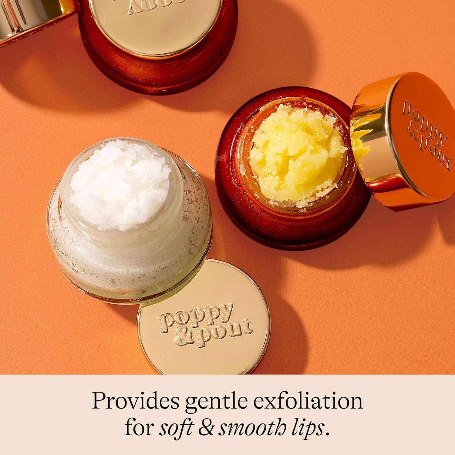 Poppy & Pout Natural Lip Scrub, Moisturizing Sugar Scrub for Dry Lips, Lip Scrubber Exfoliator with Essential Oils Smooths and Hydrates Lips, In Recyclable Glass Jars, Cruelty Free - Island Coconut - View 3 of 4