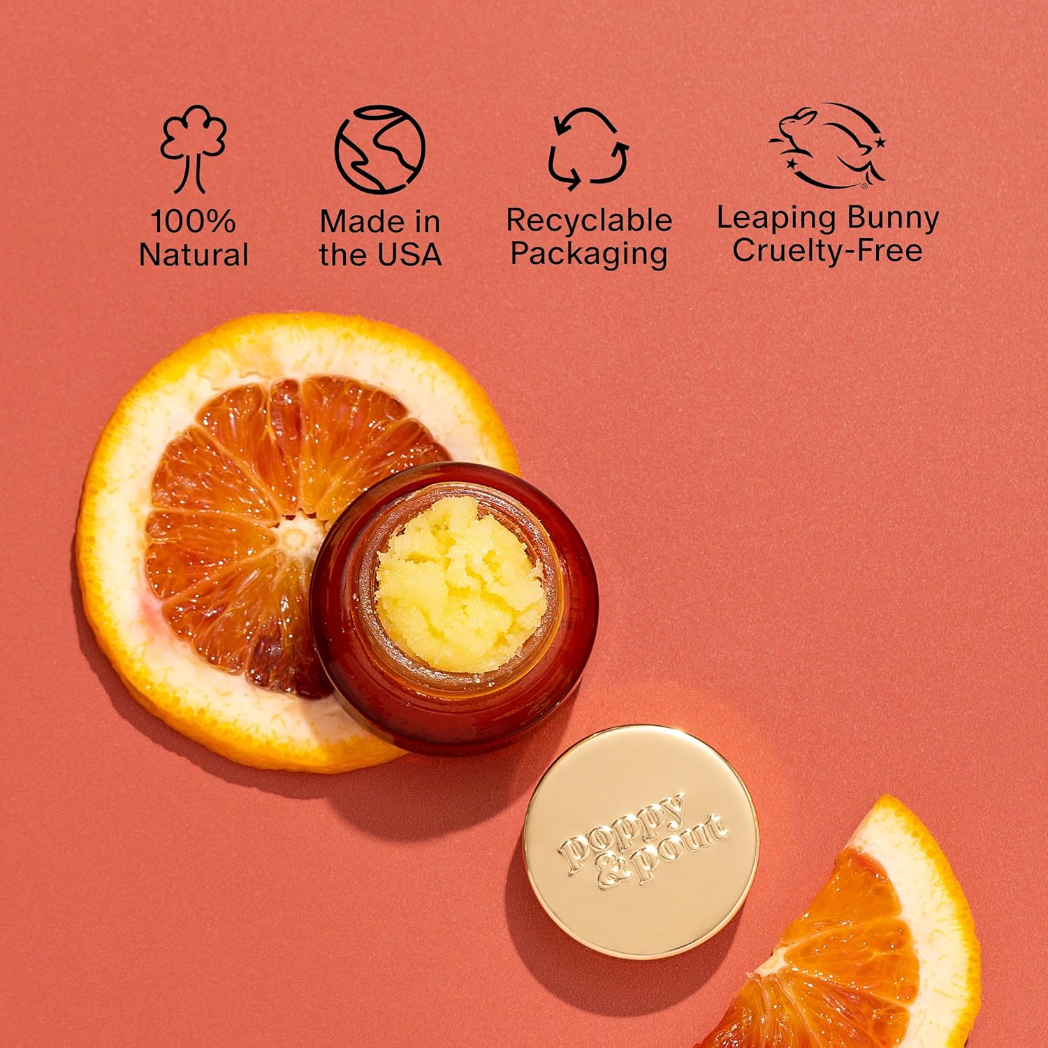 Poppy & Pout Natural Lip Scrub, Moisturizing Sugar Scrub for Dry Lips, Lip Scrubber Exfoliator with Essential Oils Smooths and Hydrates Lips, In Recyclable Glass Jars, Cruelty Free - Wild Honey - View 2 of 5