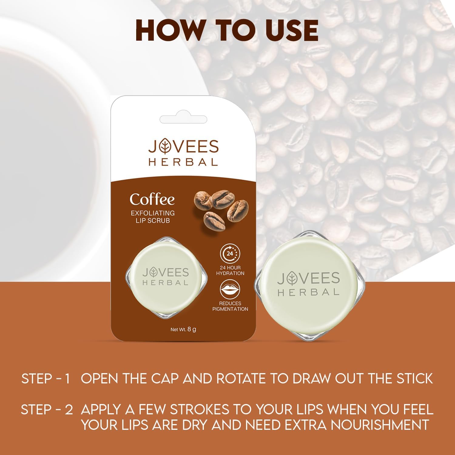 Jovees Coffee Exfoliating Lip Scrub-8 g - View 2 of 6