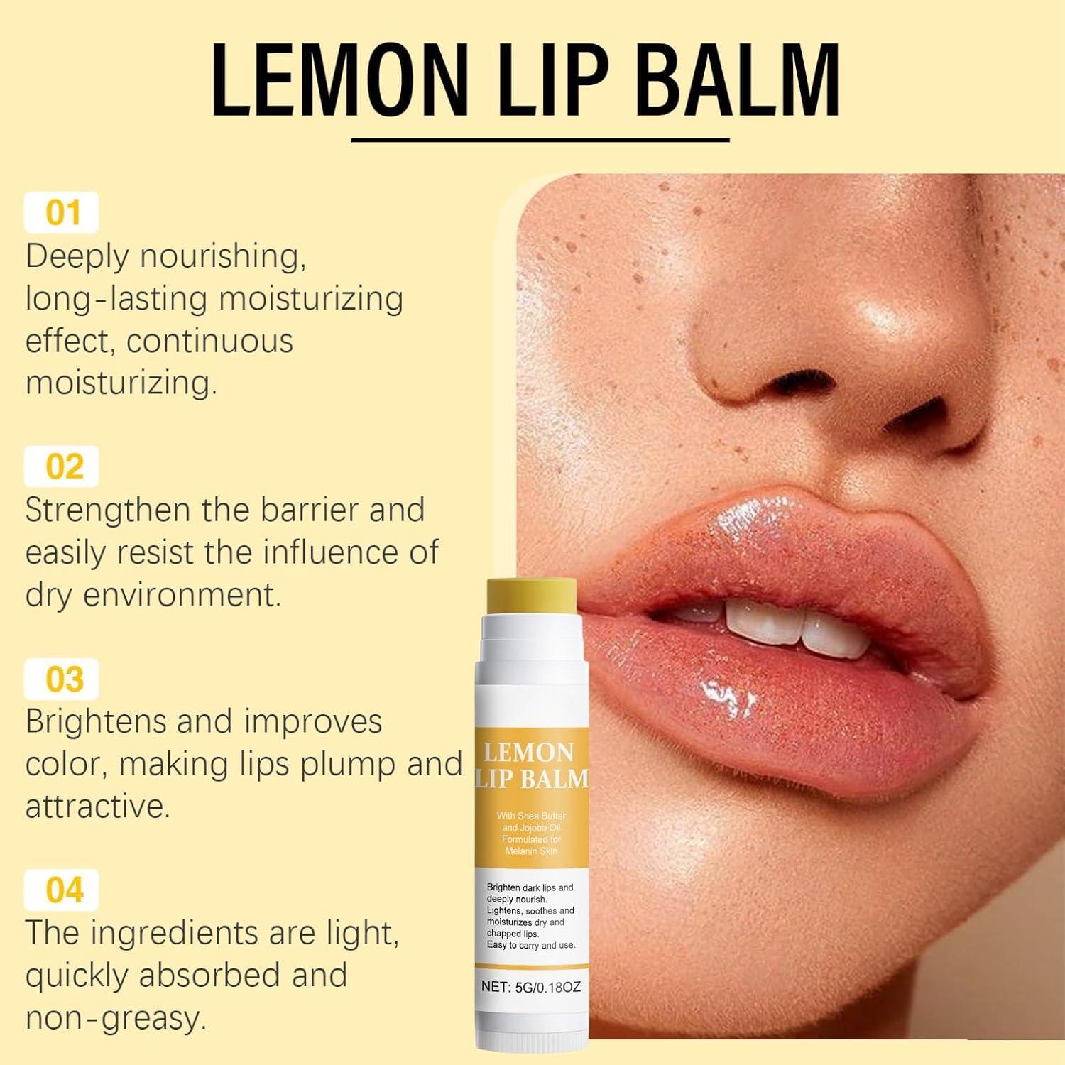 Yelajoy Lemon and Turmeric Lip Lightening Balm for Dark Lips, Effortlessly Hydrating & Brightening Lip Repair Balm, Lip Exfoliator Scrub for Softening & Moisturizing - View 2 of 4