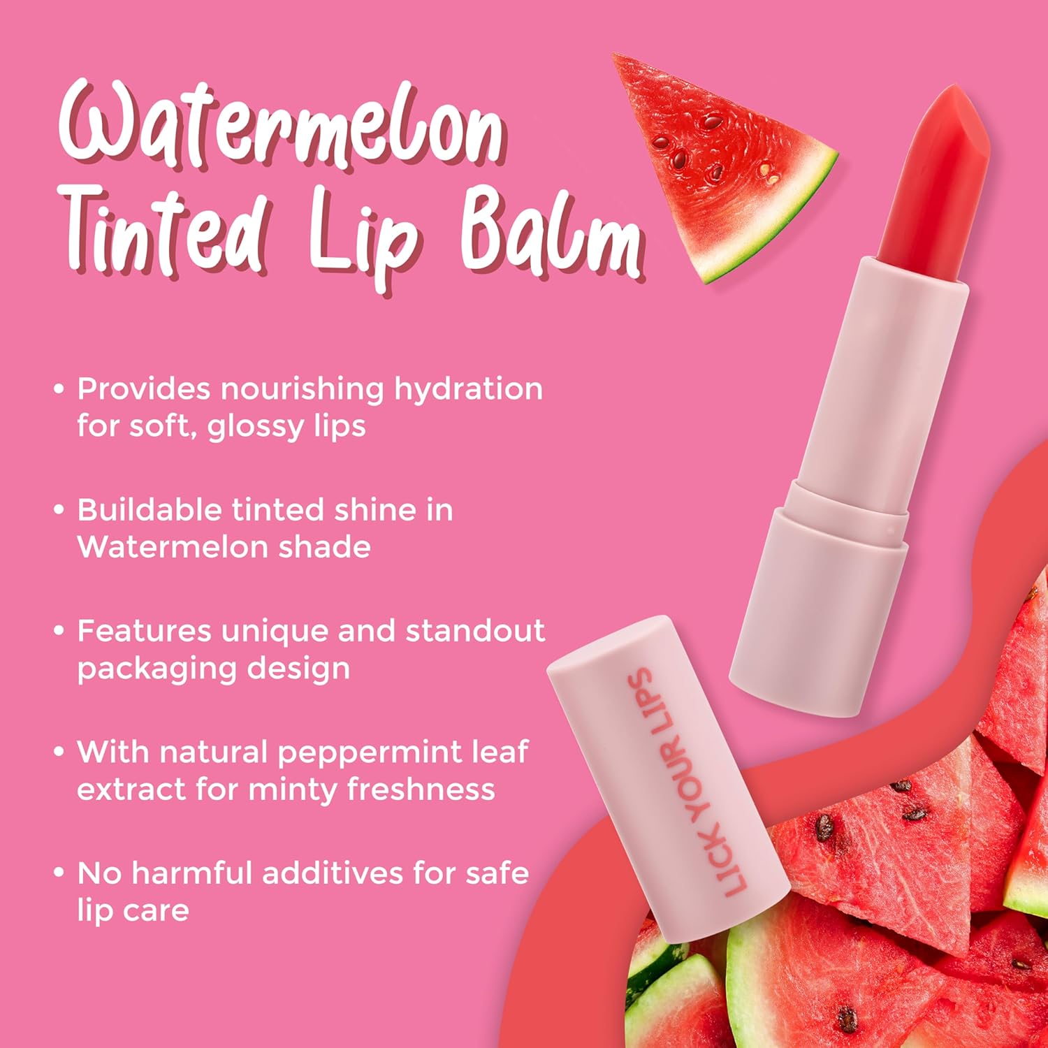 Watermelon Tinted Lip Balm and Strawberry Sugar Lip Scrub Stick Duo - Lip Scrubber Exfoliator helps Lip Repair, Deep Hydration, and a Soft, Radiant Pout 8.10g - View 3 of 6