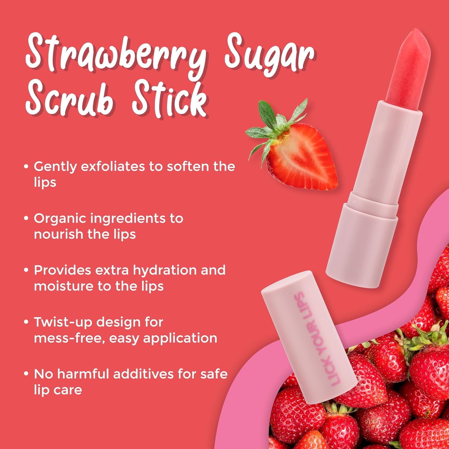 Watermelon Tinted Lip Balm and Strawberry Sugar Lip Scrub Stick Duo - Lip Scrubber Exfoliator helps Lip Repair, Deep Hydration, and a Soft, Radiant Pout 8.10g - View 4 of 6