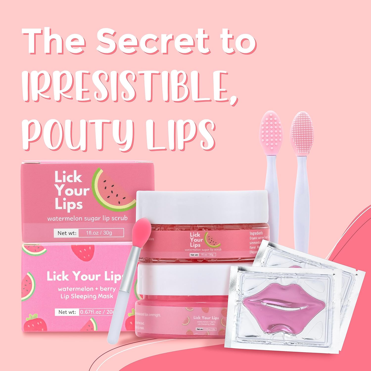 6-in-1 Lip Care Kit With Lip Sleeping Mask, Silicone Brush, Sugar Lip Scrub, Lip Mask Sheet to Reveal Luscious, Lip Exfoliator Scrub to Soft Lips – Korean Lip Therapy Set for a Fuller - View 6 of 6