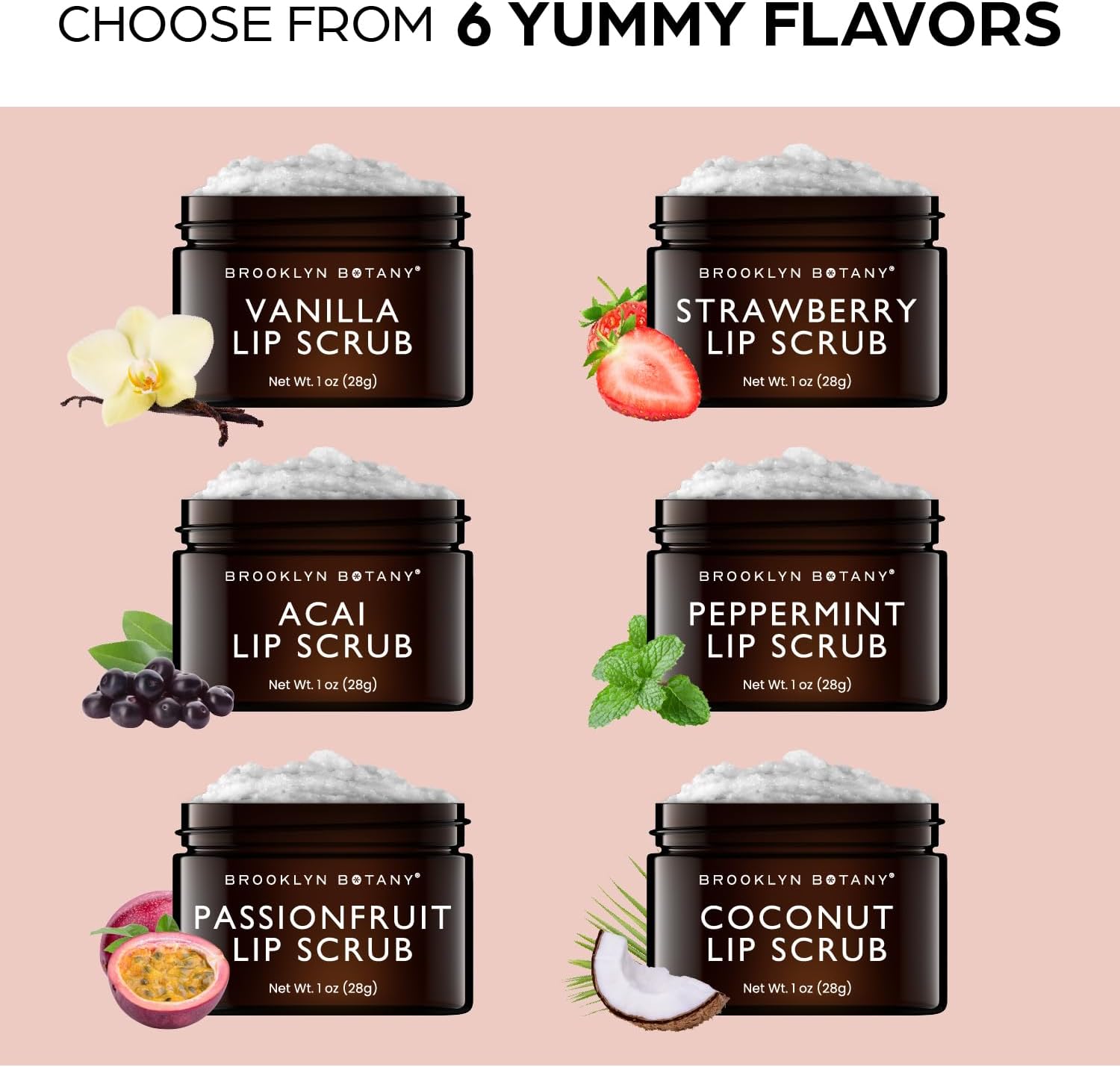 Brooklyn Botany Lip Scrub Exfoliator 30ml - Lip Moisturiser for Dry Lips and Chapped Lips - Gentle Lip Exfoliator for Smooth and Brighter Lips - Coconut Flavour - View 2 of 2