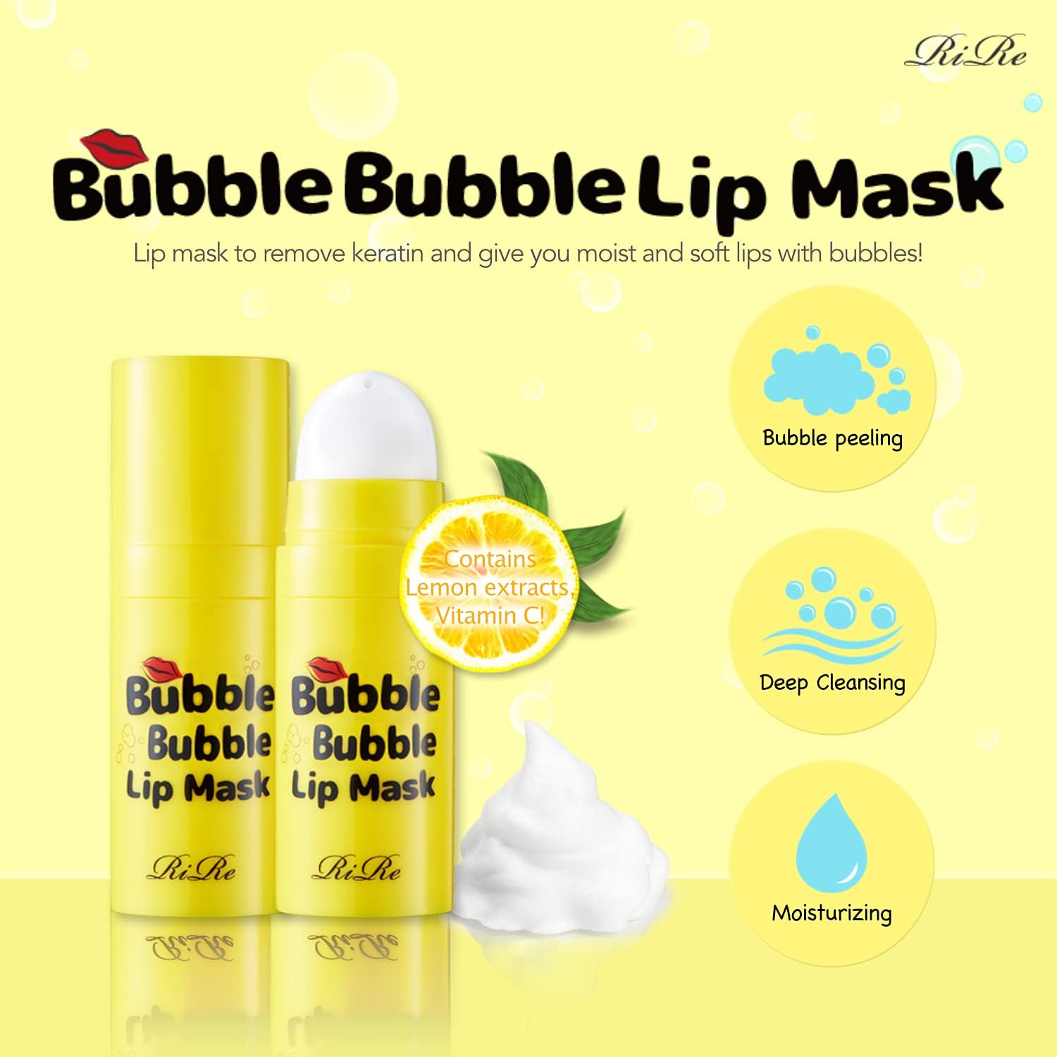 [RIRE] Bubble Buble Lip Mask 12ml / Remove Dead Skin Bubble Scrub for Lip - View 4 of 4