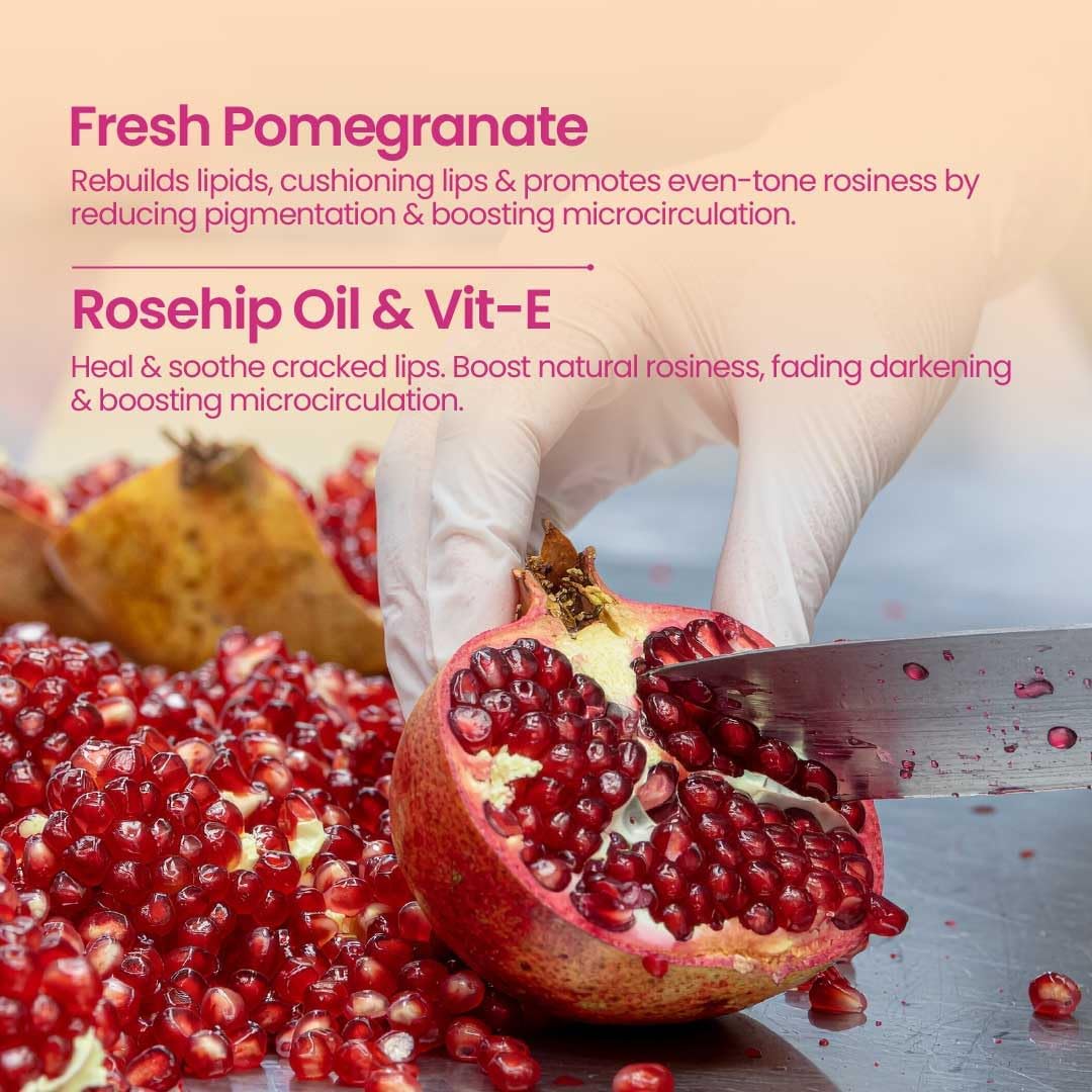 Nat Habit Lip Balm Fresh Infused Pomegranate Rose, 10g, Lip Butter With Desi Ghee & Raw Honey - View 4 of 6