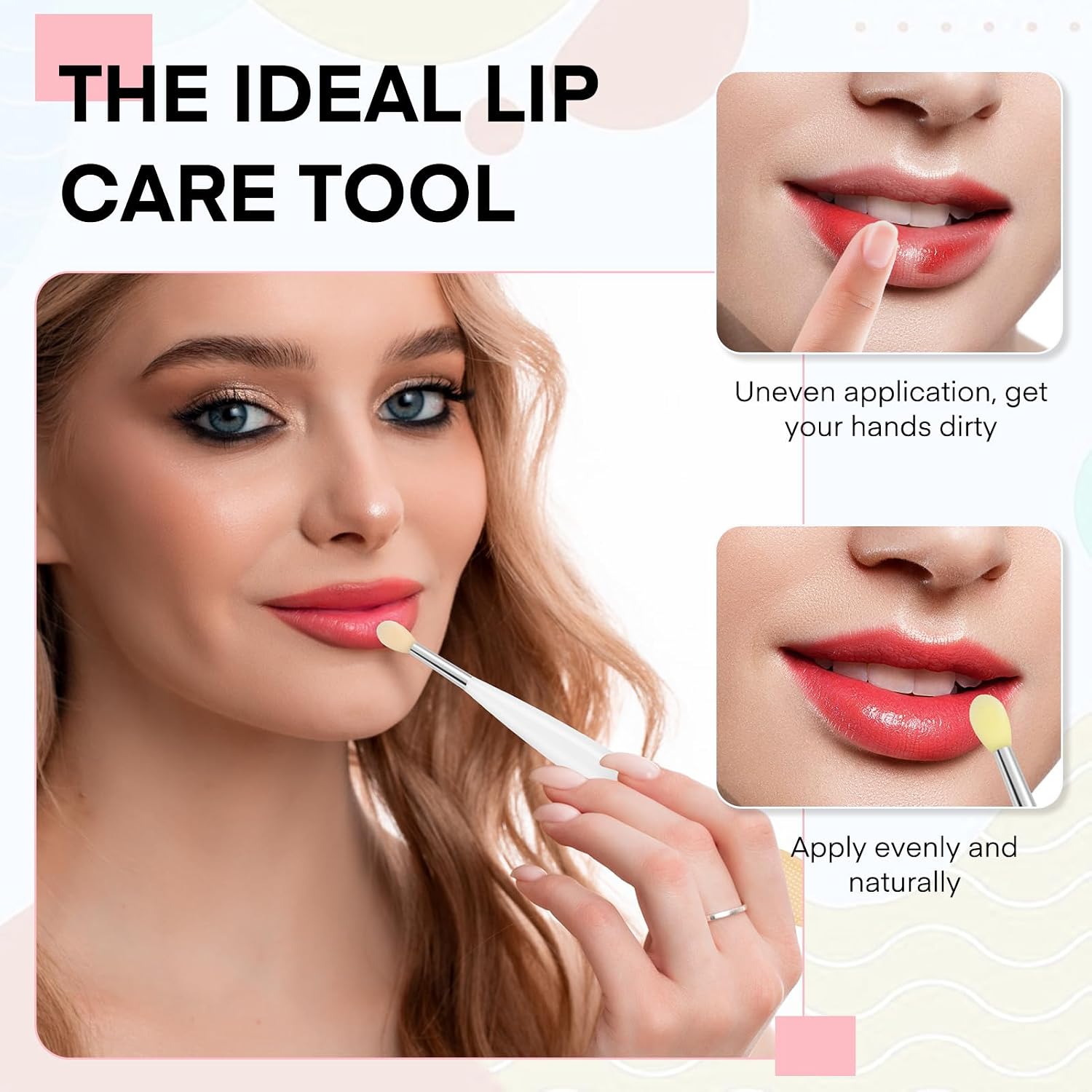 YelaJoy Lip Scrub Brush - 4 PCS Dual-ended Lip Scrubber Exfoliator and Silicone Lip Brush, 2-in-1 Silicone Lip Scrub Tool Lip Mask Applicator, Gentle Exfoliator & Applicator for Soft - View 3 of 6