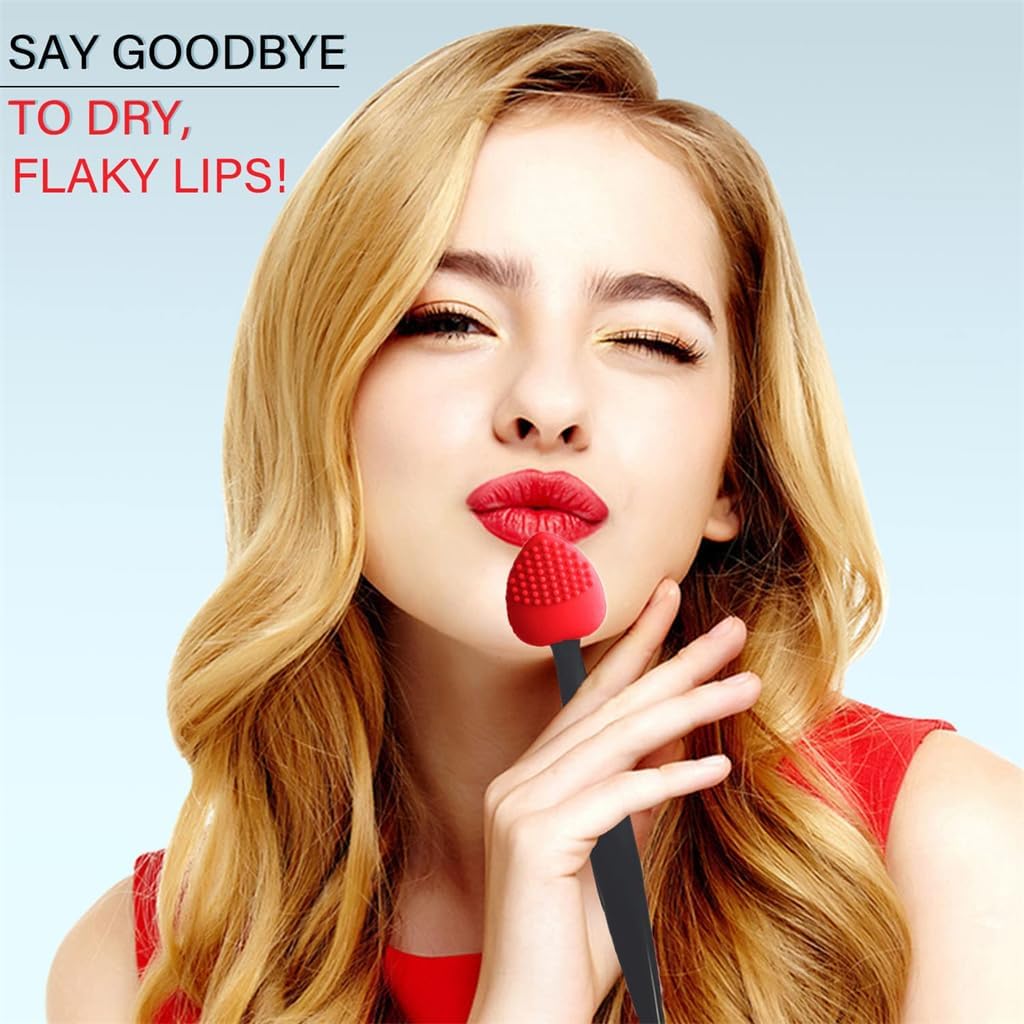 Lip Scrub Brush, Azonee 3 Pack Silicone Lip Brush Lip Scrubber Exfoliator Tool Lip Lightening for Dark Lips Double-Sided Lip Brush - View 2 of 6