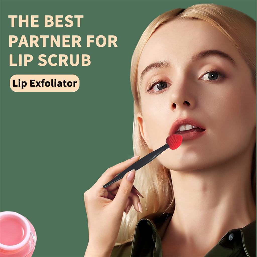 Lip Scrub Brush, Azonee 3 Pack Silicone Lip Brush Lip Scrubber Exfoliator Tool Lip Lightening for Dark Lips Double-Sided Lip Brush - View 6 of 6