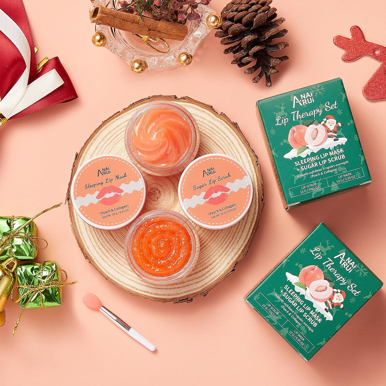 ANAI RUI Lip Care Set, Lip Scrubber Exfoliator & Lip Balm Hydrating for Christmas, Lip Exfoliator Scrub and Moisturizer Stocking Stuffers For Women, Lip Sleeping Mask for Dry Dark Lips - View 7 of 7