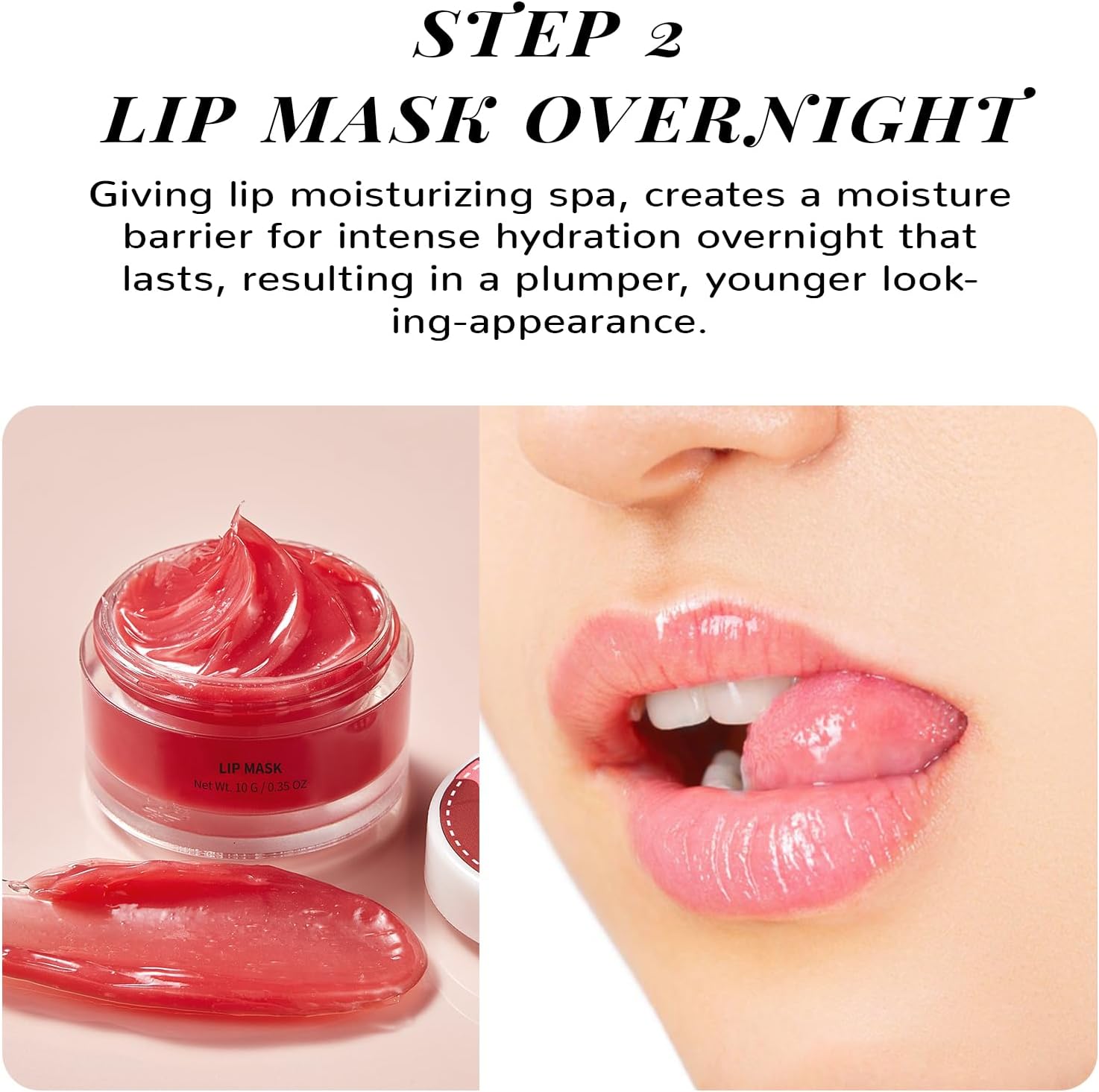 Lip Scrub & Lip Mask Set, Lip Sleeping Mask, Overnight Treatment Lip Care Products, Holiday Gift Set for Girls, Moisturize & Nourish, Dry Cracked Lips, Intense Hydration with Vitamin C - View 4 of 7