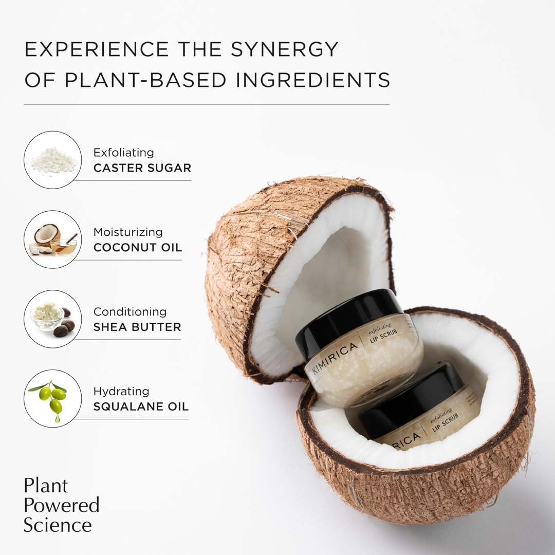 Kimirica Exfoliating Lip Scrub made with Coconut Oil & Sugar I Gently Exfoliates & Hydrates | Vanilla Fragrance | Removes Flaky Skin, Promotes Plumpness | Fairtrade Certified Ingredients - 15 gm - View 2 of 5