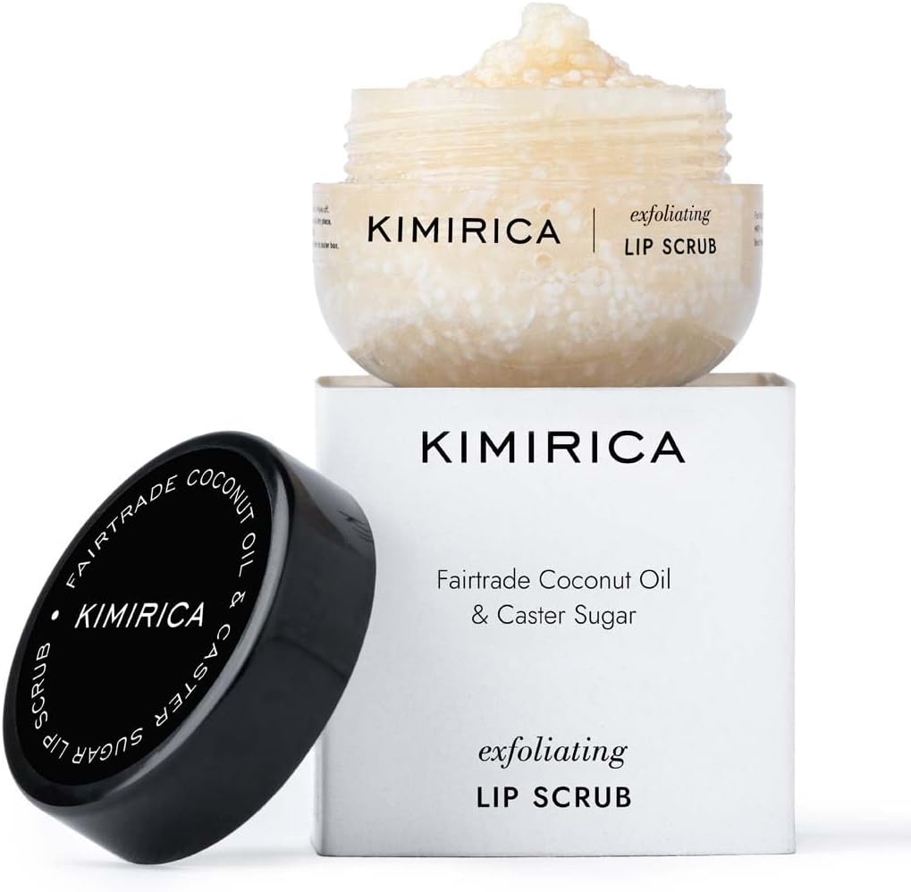 Kimirica Exfoliating Lip Scrub made with Coconut Oil & Sugar I Gently Exfoliates & Hydrates | Vanilla Fragrance | Removes Flaky Skin, Promotes Plumpness | Fairtrade Certified Ingredients - 15 gm - View 5 of 5
