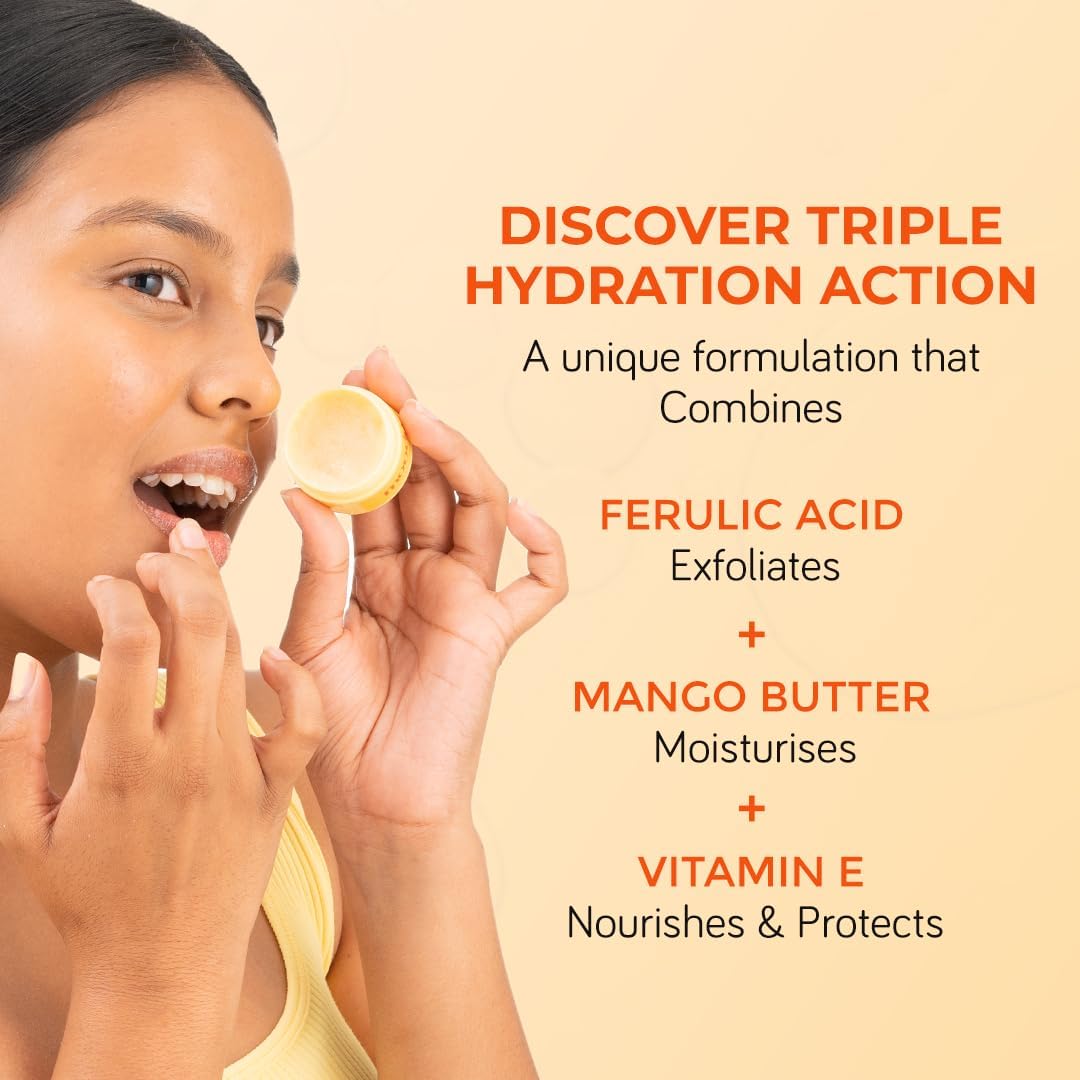 Moody Vitamin C Brightening Lip Scrub Balm for Dry, Pigmented Lips | Moroccan Oil for Nourishment & Mandarin Orange | Glycerine, Tumeric | Vegan & Cruelty Free - for Men & Women, 15gm - View 2 of 5