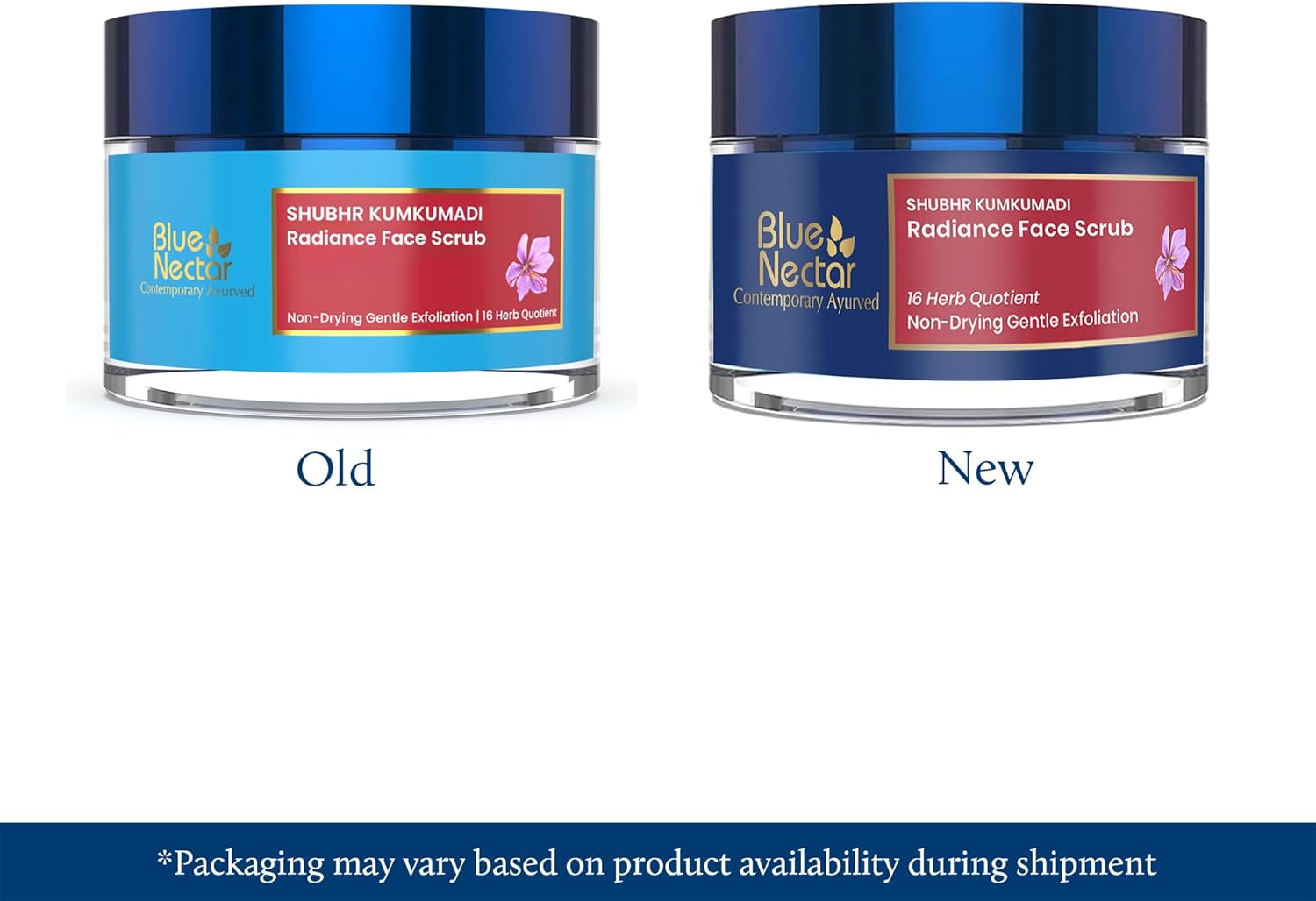 Blue Nectar Saffron Face Scrub for Glowing Skin by Exfoliating Face Scrub | Gentle Ayurvedic Kumkumadi Oil Tan Remover for Refreshing Sun-exposed Skin (16 Herbs, 50g) - View 6 of 6