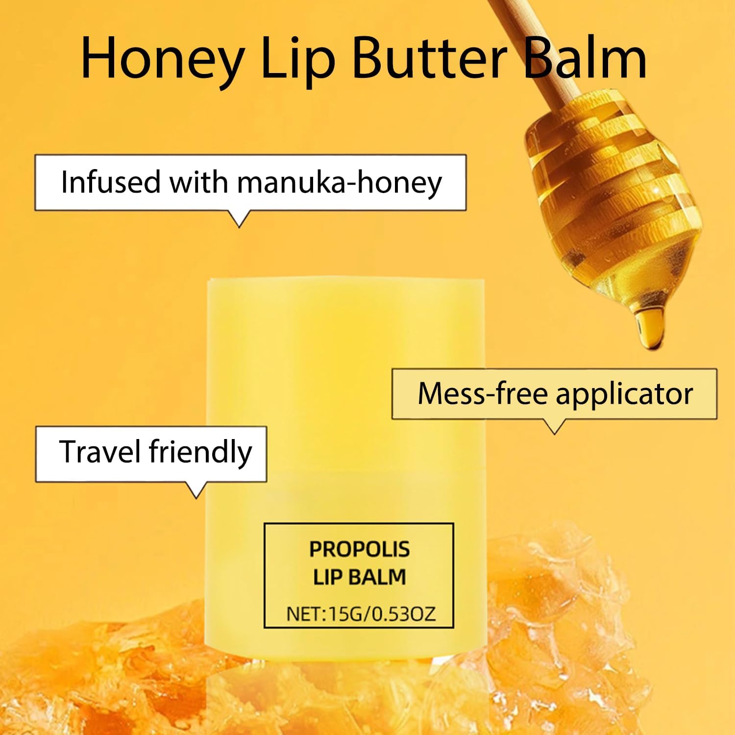 Moisturizing Honey Lip Butter, Long-Lasting Hydration Overnight Lip Balm & Mask, Gentle Exfoliation Lip Care for Women - View 5 of 5