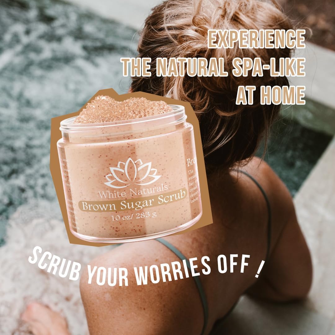 Pure Brown Sugar Scrub, Gentle Exfoliating Natural Body Scrub, Revitalizing Face & Lips Scrubber For Women With Moisturizing Shea Butter & Organic Oils, Cellulite & Stretch Mark Remover Best Gift Idea - View 7 of 7