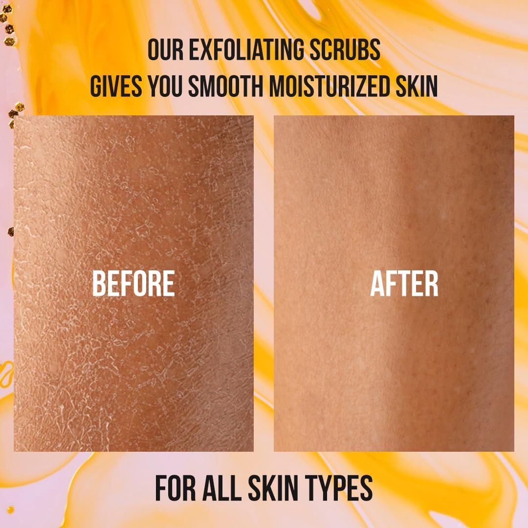 24K Gold Body Scrub, Natural Exfoliating Face Sugar Scrub With Anti-Aging Properties, Pure Skin Moisturizer, Reduce Wrinkles Deep Pore Cleansing Moisturizing Hydrating Skincare, Great Gift for Women - View 4 of 7