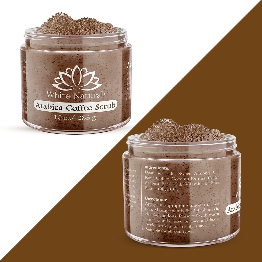Arabica Coffee Scrub, Moisturizing Exfoliating Face, Body Foot, Hand, Natural Exfoliating for Smooth Skin, Organic Scrub Fights Stretch Marks, Appearance Cellulite, Fine Lines & Wrinkles - View 4 of 7