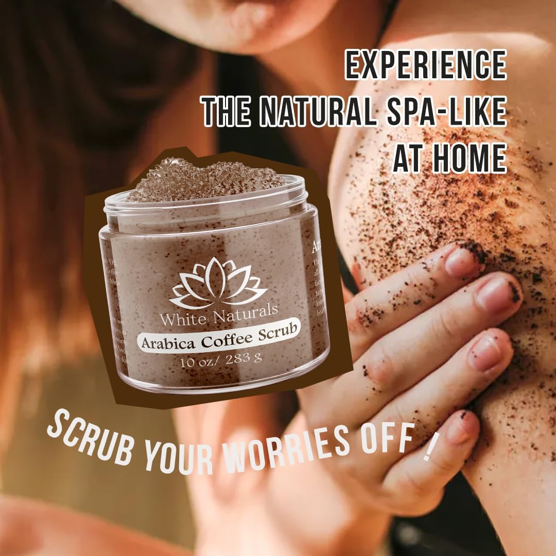 Arabica Coffee Scrub, Moisturizing Exfoliating Face, Body Foot, Hand, Natural Exfoliating for Smooth Skin, Organic Scrub Fights Stretch Marks, Appearance Cellulite, Fine Lines & Wrinkles - View 7 of 7
