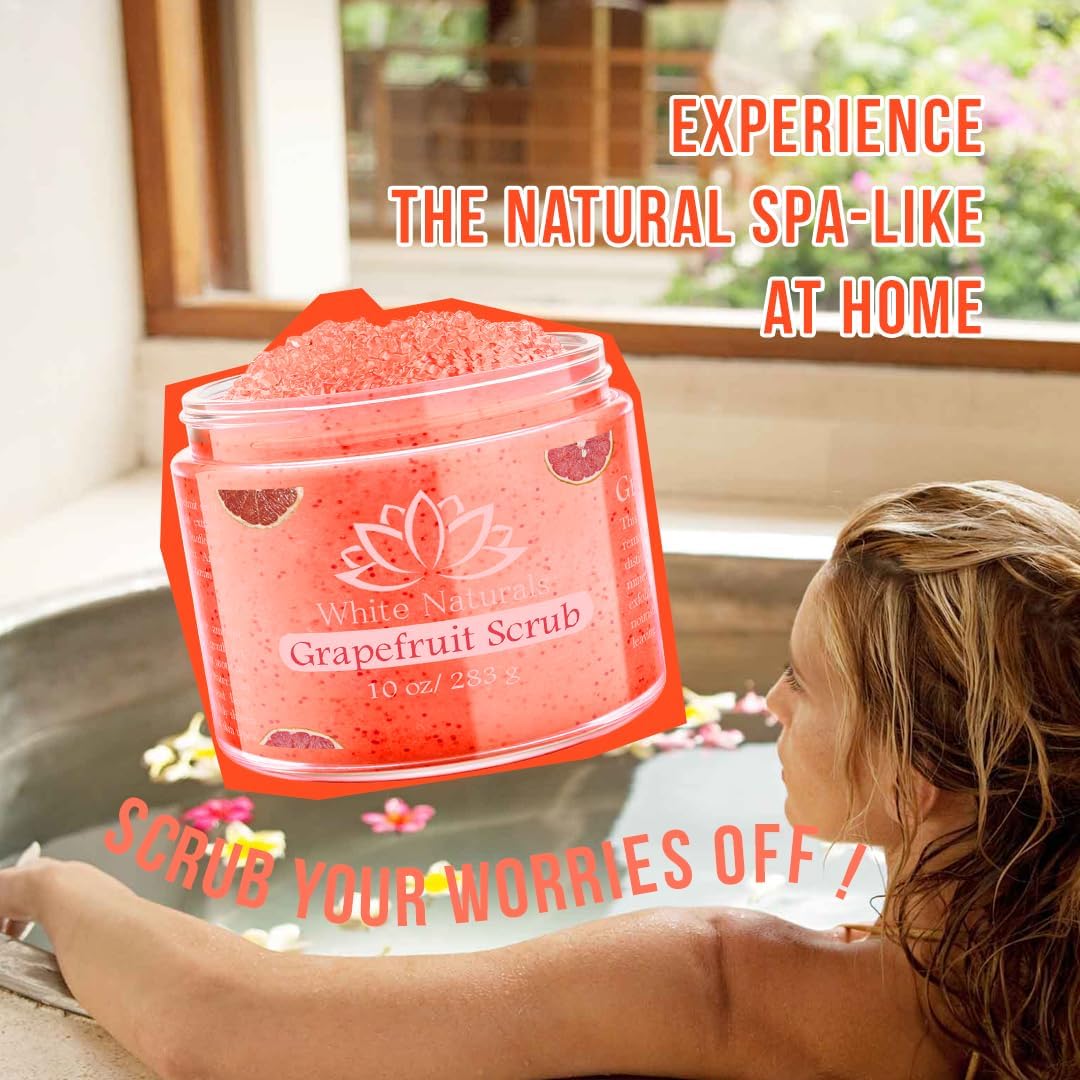 Organic Grapefruit Salt Scrub Moisturize & Soften Skin, Pure Natural Skincare Exfoliator, Shower Scrub For Exfoliating Dead Sea Cells, Body Scrubber & Face Cleanse, Infused Essential Oil & Nutrients - View 7 of 7