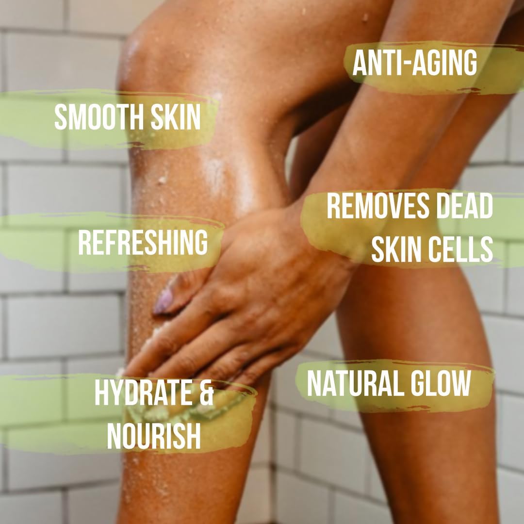 Watermelon Scrub, Exfoliating Bath Body Scrub, Gently Exfoliating Face Scrub for Women with Dead Sea Salt, Shea Butter, Vitamin E and Organic Oils, Cleansing and Nourishing Properties, 10 oz - View 3 of 6