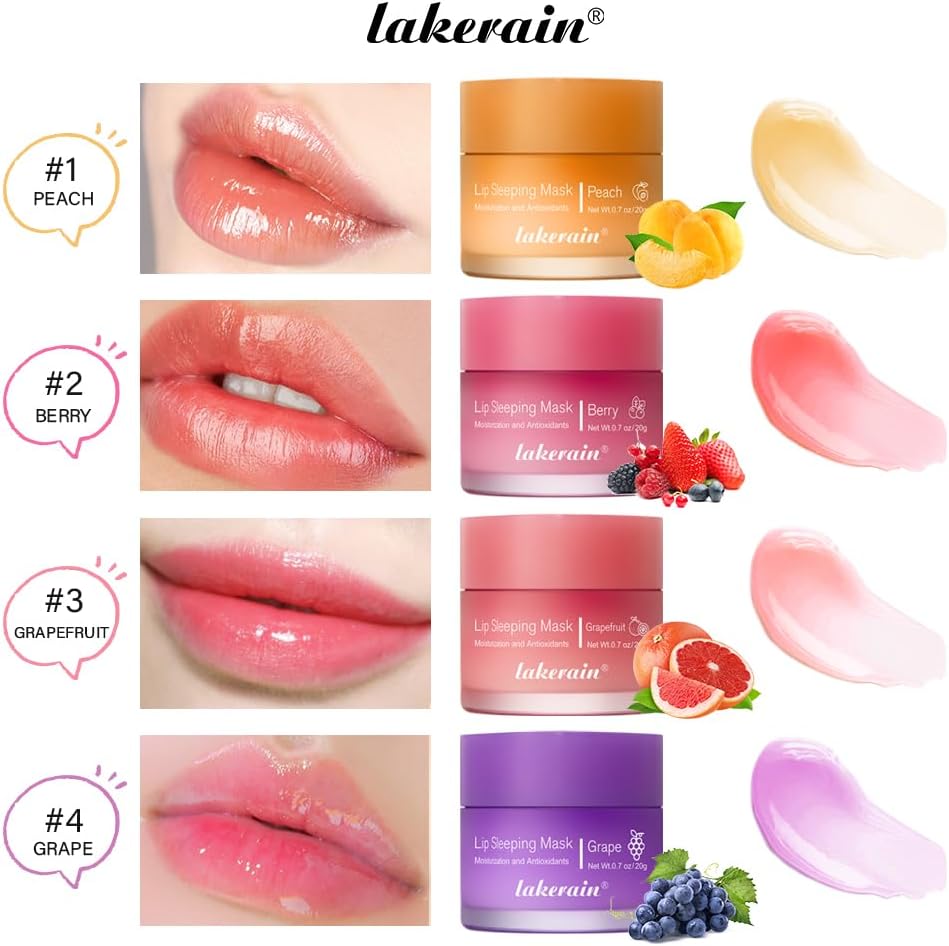 Lip Sleeping Mask, 0.7oz Overnight Lip Mask, Nourish & Hydrate Lip Mask, Lip Balm, Lip Oil, Lip Skin Care for Improves Dryness, Reduce Lip Lines (Lip Sleeping Mask, Grape) - View 2 of 7