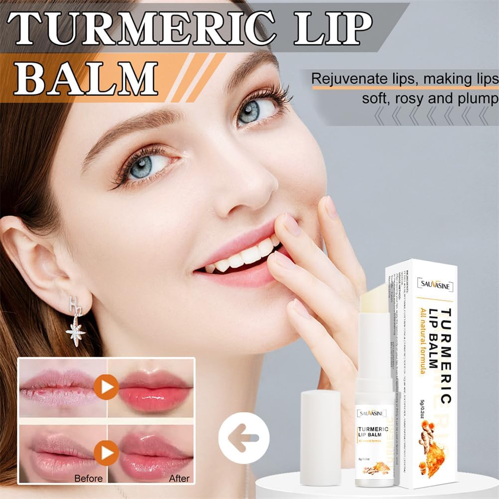 Turmeric Lip Balm, Lip Whitening Products for Dark Lips Repair Treatment Cream, Lip Softening Moisturizing Exfoliator (2 PCS) - View 3 of 6