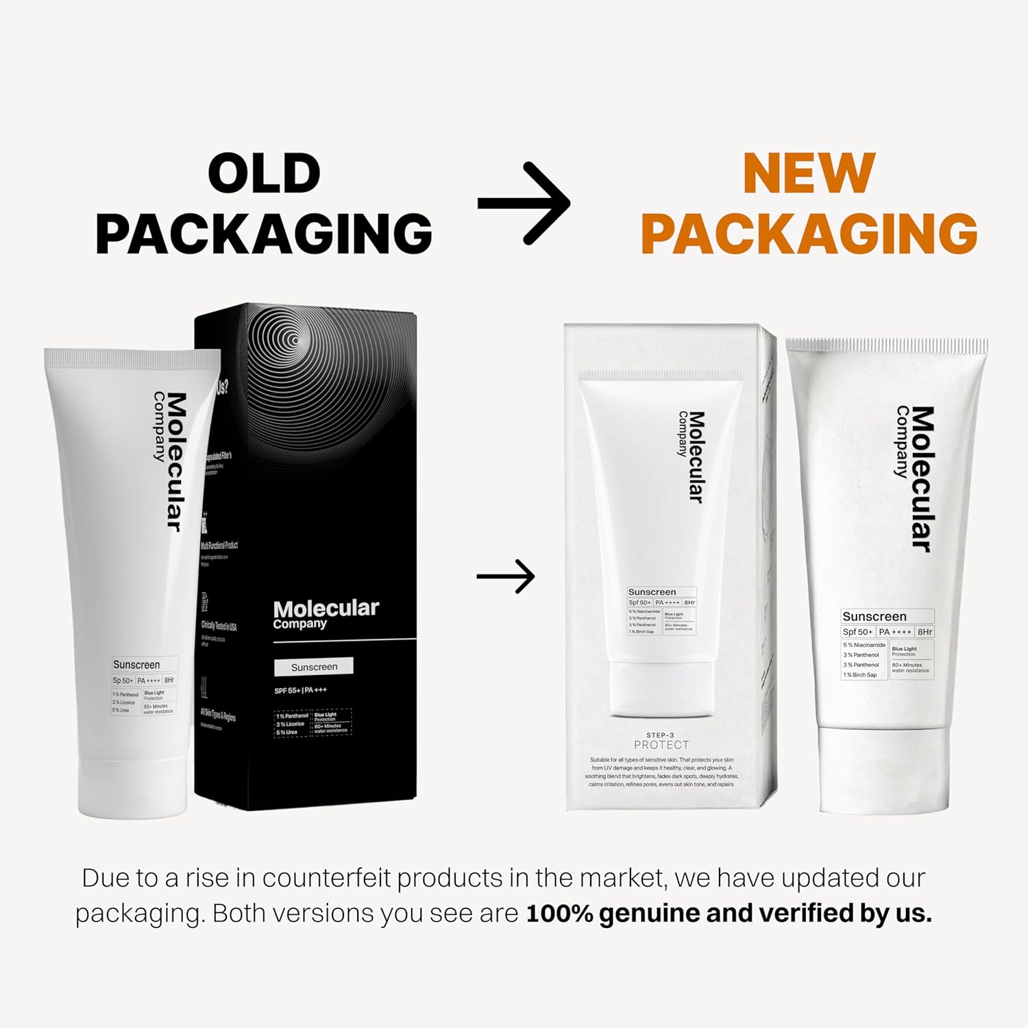Molecular Company SPF 50+ Pa++++ Face Sunscreen Gel, 50g | 2X Moisturising than Hyaluronic Acid | With 5% Niacinamide, 3% Panthenol, 3% Lecorice, 1% Birch Sap l All Skin Type For Men & Women - View 2 of 4