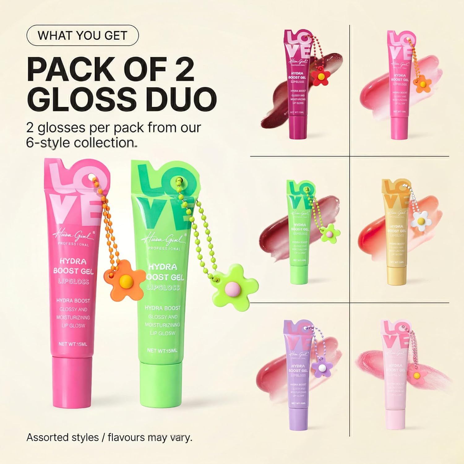 Korean Lip Gloss Duo Kit, Set of 2 | Cute For Girls, Tinted High Shine Hydrating, Women Gift, K Beauty Inspired Makeup Present For Teens - View 7 of 7