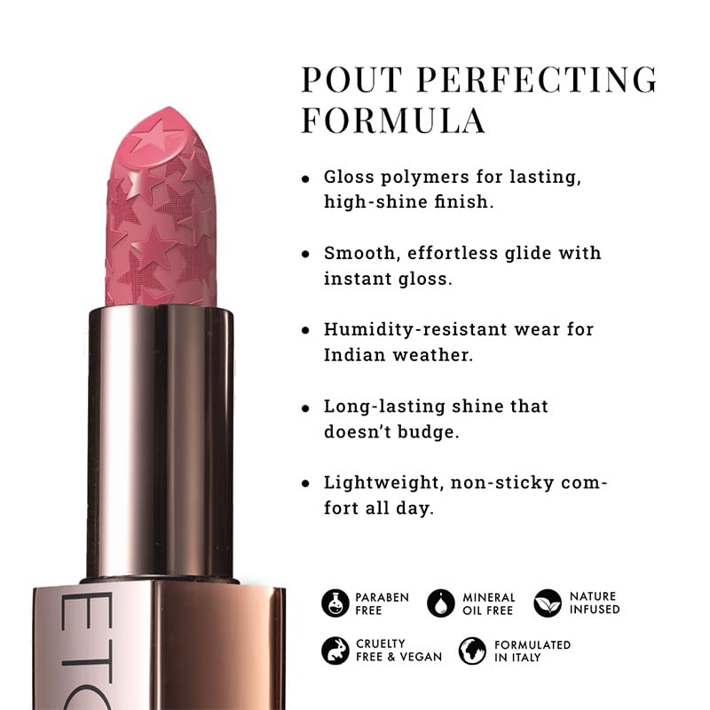 Moisture Shine Lipstick | Get Light Catching Shine | High Gloss, Ultra-Creamy & Rich Payoff | Buildable, Non-Sticky Finish | Vegan & Paraben Free | Glow Getter | 4g - View 3 of 5
