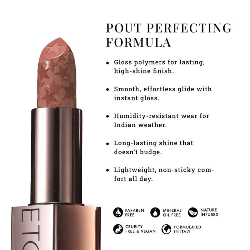 Moisture Shine Lipstick | Get Light Catching Shine | High Gloss, Ultra-Creamy & Rich Payoff | Buildable, Non-Sticky Finish | Vegan & Paraben Free | Golden Hour | 4g - View 3 of 5