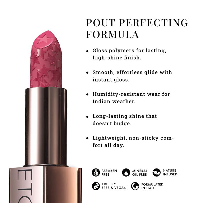 Moisture Shine Lipstick | Get Light Catching Shine | High Gloss, Ultra-Creamy & Rich Payoff | Buildable, Non-Sticky Finish | Vegan & Paraben Free | Show Stopper | 4g - View 3 of 5