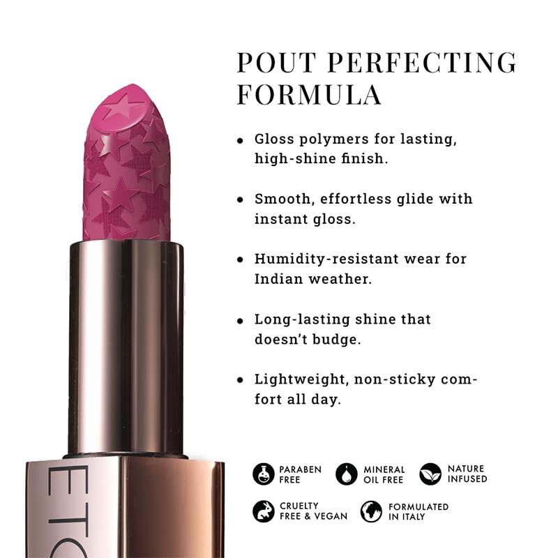 Moisture Shine Lipstick | Get Light Catching Shine | High Gloss, Ultra-Creamy & Rich Payoff | Buildable, Non-Sticky Finish | Vegan & Paraben Free | Sugar Rush | 4g - View 3 of 5