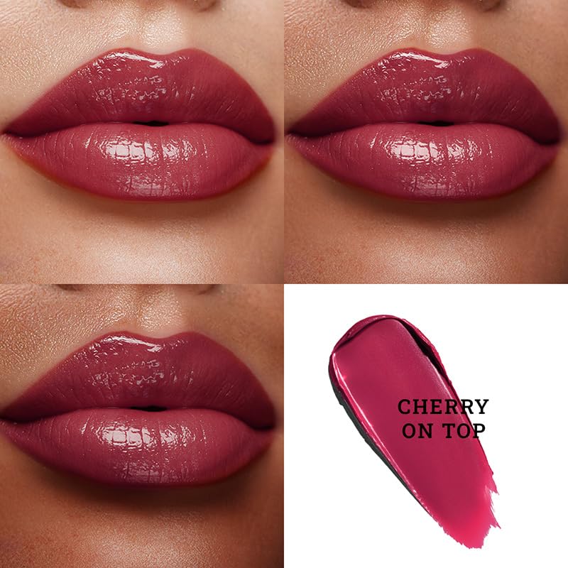 Moisture Shine Lipstick | Get Light Catching Shine | High Gloss, Ultra-Creamy & Rich Payoff | Buildable, Non-Sticky Finish | Vegan & Paraben Free | Cherry On Top | 4g - View 2 of 5