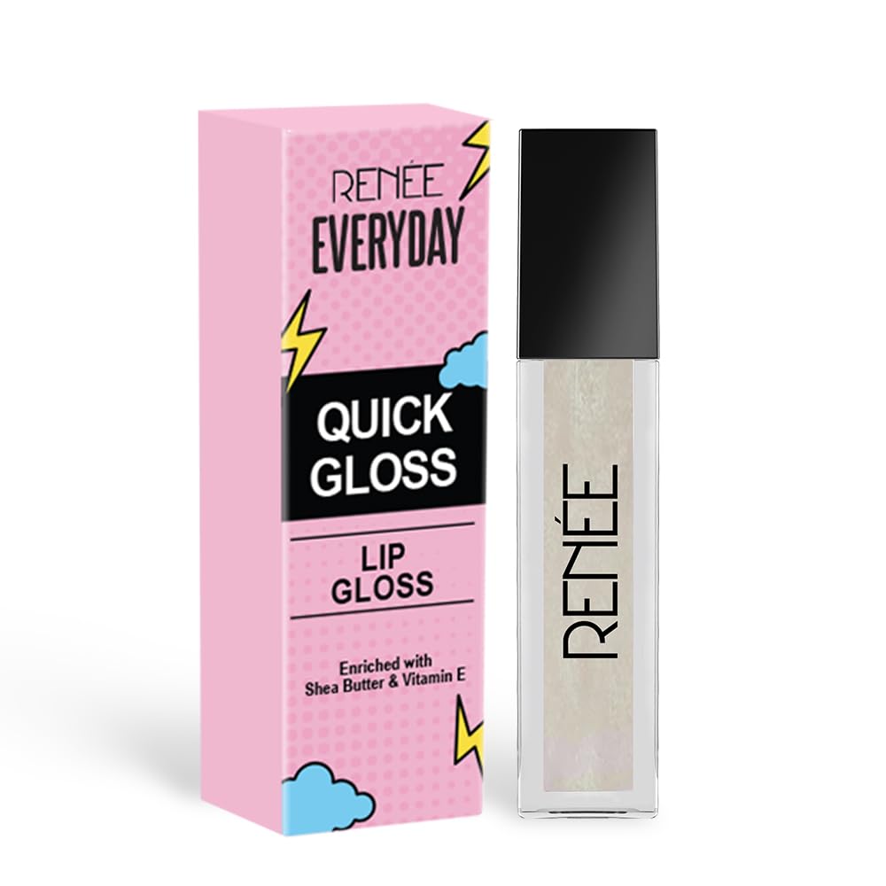 RENEE Everyday Quick Gloss - Clear Drama, Supple Glossy Lips, For Long Lasting Hydration, Lightweight & Non-Sticky Formula with Subtle Tint, Shea Butter & Vitamin E Infused - View 5 of 5