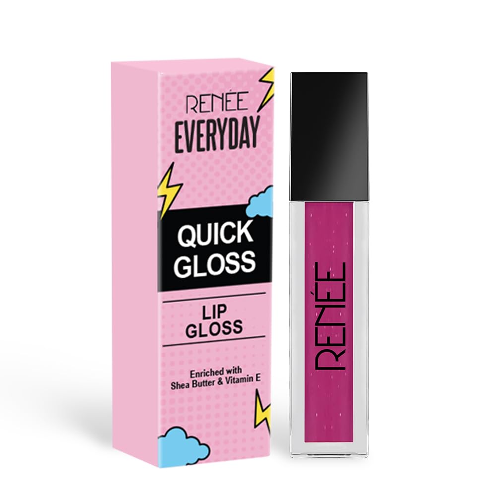 RENEE Everyday Quick Gloss - Plum Dream, Supple Glossy Lips, For Long Lasting Hydration, Lightweight & Non-Sticky Formula with Subtle Tint, Shea Butter & Vitamin E Infused - View 5 of 5