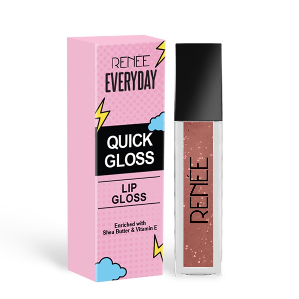 RENEE Everyday Quick Gloss - Nude Bliss, Supple Glossy Lips, For Long Lasting Hydration, Lightweight & Non-Sticky Formula with Subtle Tint, Shea Butter & Vitamin E Infused, Paraben Free - View 5 of 5