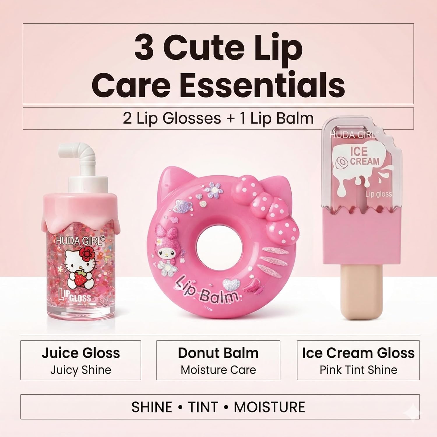 Lip Gloss Combo for Girls, Ice Cream Tint | Juice LipGloss, Moisturizing Lip Balm for Dry, Perfect Glossy Finish, Everyday Glam, Gifting - View 7 of 7