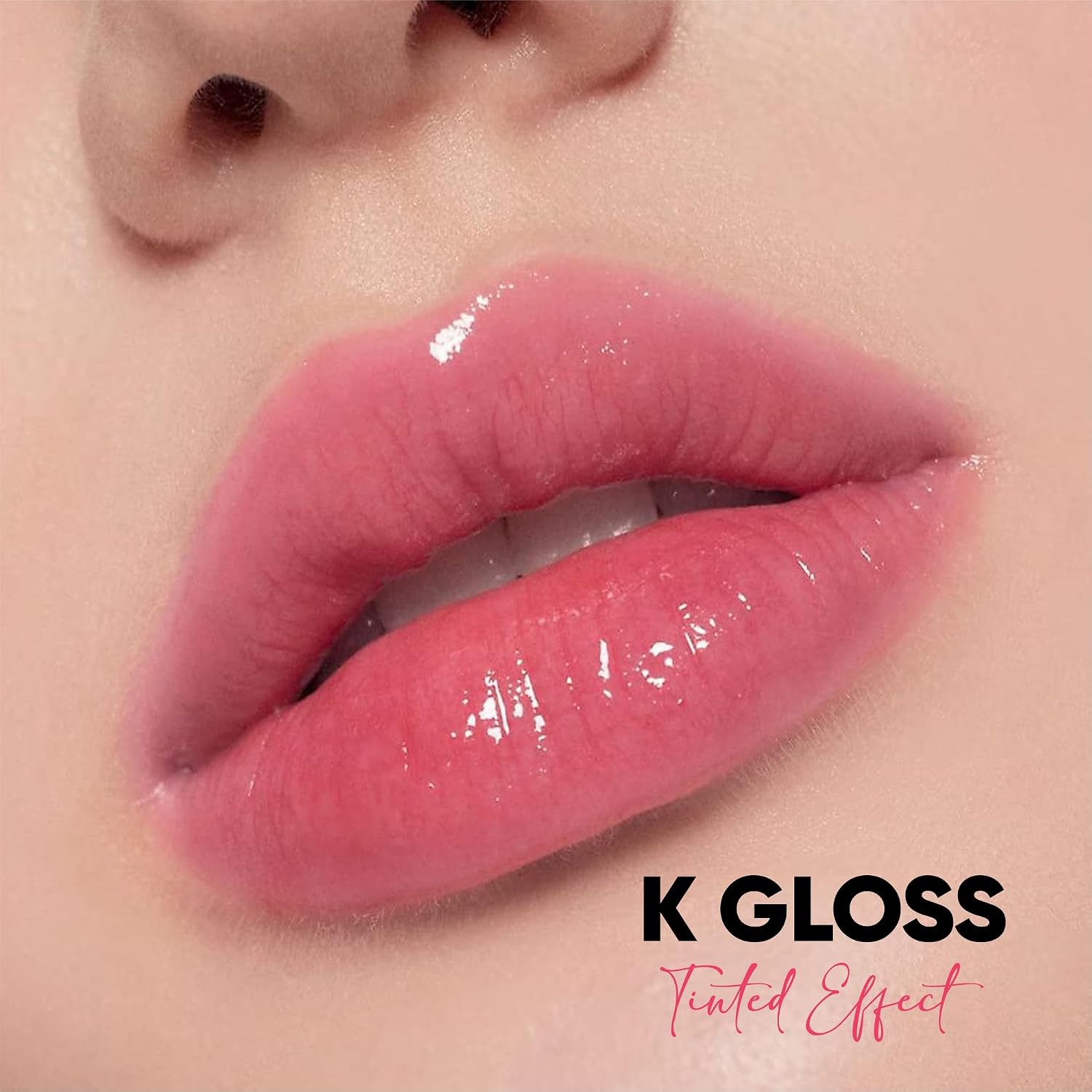 Glam Fam K Gloss Lip Gloss, 24H Hydration, Tinted High-Shine, Non-Sticky, Long Lasting (Pink) - View 3 of 5